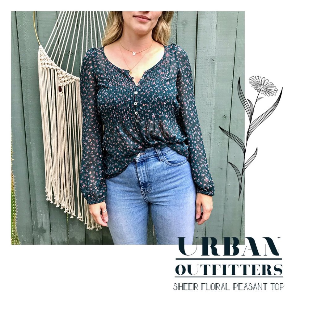 Urban Outfitters Sheer Floral Blouse